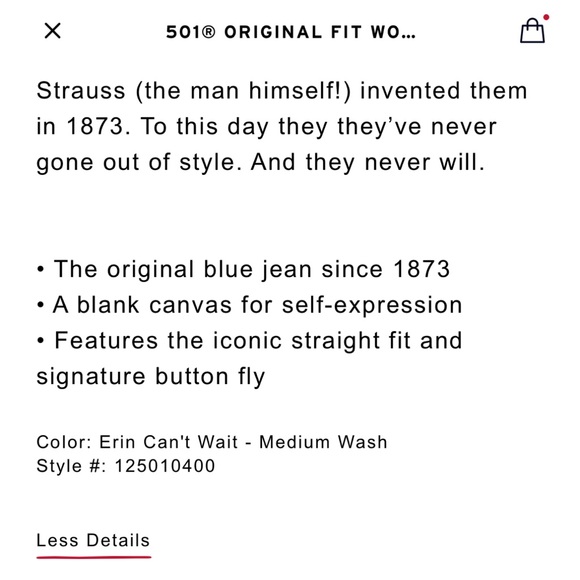 Levi’s 501 Original Fit Women’s Jeans in Medium Wash - Picture 11 of 11